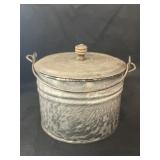 Gray Agateware Berry Pail