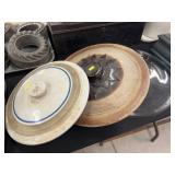 (3) Glass and Stoneware Lids