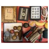 Clay Marbles, Buttons, Alabaster Fruit