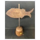Pressed Steel Fish on Stand