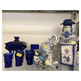 Porcelain Figurines, Cobalt Glassware