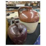 (3) Stoneware Storage Jugs
