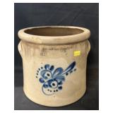 Brady & Ryan Blue Slip Decorated Crock