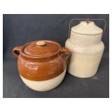 (2) Stoneware Storage Crocks