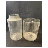 (2) Glass Canisters