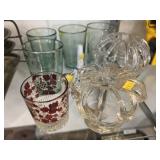 Blown Glass Tumblers with Art Glass