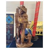 Large Wood Carved Figurine