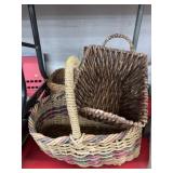 (3) Wicker Woven Baskets