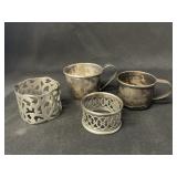 (2) Sterling Silver Mugs with Napkin Rings