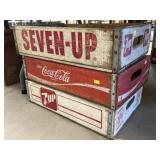 (3) Wooden Beverage Trays