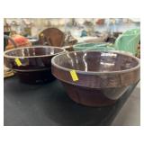 (2) Stoneware Mixing Bowls