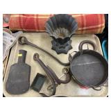 Cast Metal Planter, Hooks, Splitting Wedge