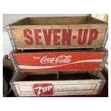(3) Wooden Beverage Crates