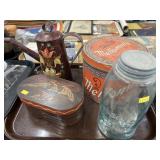Advertising Tin, Decorated Pitcher, Canning Jar