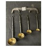 Miniature Wrought Iron and Brass Ladles
