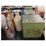 Tea Tin with Stoneware Bottles