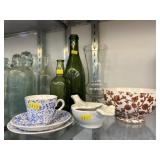 Recovered Bottles with Antique Chinaware