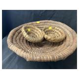 (3) Rye Straw Woven Baskets