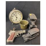 Big Ben Alarm Clock, Cast Metal Cars, Cap Gun