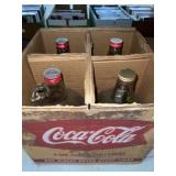 (4) Coca-Cola Glass Bottles with Cardboard Box