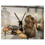Carved Wood and Composition Animal Figures