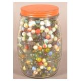 Pickle Jar Filled with Glass Marbles