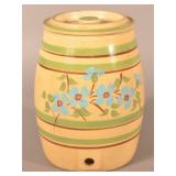 Vintage Yellow Ware Paint-Decorated Water Cooler