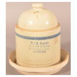 Blue Band Sanitary Poultry Stoneware Feeder