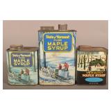 3 State of Vermont Vintage Syrup Tins