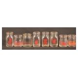 8 Tiny Glass Creamers from Various PA Dairies