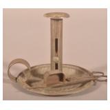 Early Pressed Tin Pushup Candle Holder w/ Snuffer