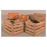 Group of Wood Crates & Drawer