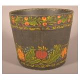 Nicely Painted Antique Wood Bucket