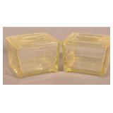 2 Vintage Glasbake Art Deco Refrigerator Jars