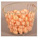 Vintage Wire Egg Basket with Display Eggs