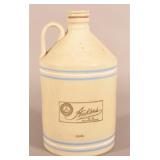 Large Ackers Blue & White Band Stoneware Jug