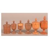 Collection of Turned Wood Saffron Containers