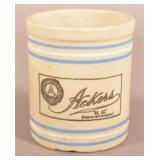 Ackers Blue & White Band Salt-Glazed Storage Crock