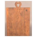 Vintage Pine Cutting Board with Heart Handle