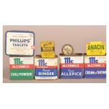 Small Group Vintage Kitchen Advertising Tins