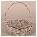 Small Vintage Blue-Painted Twig Basket