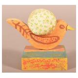 Luke Gottshall 1984 Carved Bird Pincushion