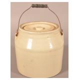 Vintage Stoneware Bail-Handled Preserves Crock