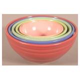 Mid-Century Modern Stoneware Mixing Bowl Set