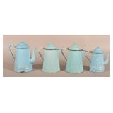 4 Pieces Blue Graniteware