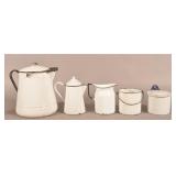 5 Pieces White Graniteware