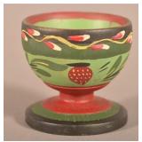 Signed Lehnware-Type Folk Art Egg Cup