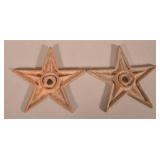 2 Small Cast Iron Building Masonry Stars