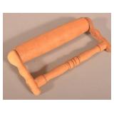 Vintage Turned Maple Wood Rolling Pin & Handle