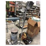 Propane Heater, Worklight on Handcrafted Stand